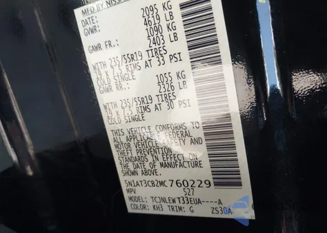 2021 Nissan Rogue Sl Intelligent Awd from USA, damaged, VIN 5N1AT3CB2MC760229